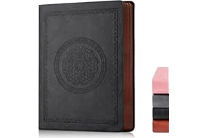 NATTHSWE Notizbuch A5 Liniert, 300 Seiten Dickes notizbuch Softcover mit 80gsm Papier schöne notizbücher für Büro Planung Schule Studium Haushalt Tagebuch Business Schreibbuch Notizen 15 x 20.8cm - Schwarz