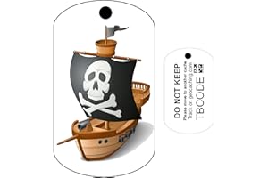 AllCachedUp Pirate Ship (Travel Bug) For Geocaching - Trackable Tag - Unactivated