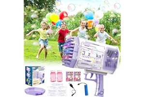 AQXONG Bazooka Bubble Maszyna do robienia baniek mydlanych dla dzieci, elektryczny pistolet na wodę, zabawka na zewnątrz, 88 otworów