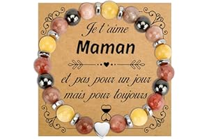 SERENEGLOW Cadeau Fete Des Grands Peres Grand Mère Maman Mamie Papa Parents Bracelet Pierre Naturelle Cadeau Fete Des Peres Fete Des Meres Marraine Sœur Tata Fille Collègues Couple Parrain Frère Tonton Fils
