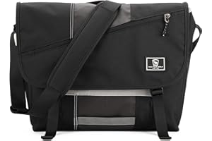 OIWAS Torby kurierskie dla mężczyzn wodoodporna torba na ramię crossbody męska torba pasuje do laptopa o przekątnej do 15,6 cala do szkoły, podróży, pracy, Czarny, for 15.6 inch laptop, Torba szkolna