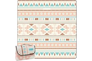 DEWUR Mantas de picnic de 79 x 79 pulgadas, extra grande, para exteriores, manta de playa, impermeable, a prueba de arena, lavable, plegable, portátil, para césped, playa, camping (Boho-A), C41-C48