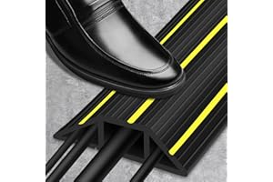 SEGNAYEN Bodenkabelschutz, 2 m Bodenkabelabdeckungen, Kabelabdeckungen für Drähte, Boden, Gummi-Kabelschutz für den Außenbereich und 3 Kabelkanäle