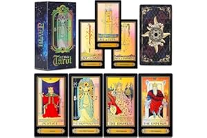 JAWUZ 78 Tarotkarten mit Ratgeber, tarot cards, holografisches Tarotkarten Deck Zukunftsspiel mit bunter Box für Anfänger und professionelle Spieler, Queen - Englische Version