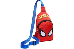 Marvel Spiderman Sling Bag Kinder, Brusttasche Umhängetasche mit Verstellbarem Gurt - Geschenke für Jungs