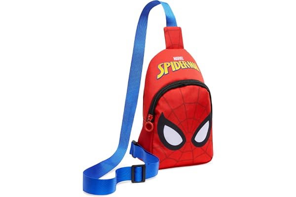 Marvel Sac Bandoulière Enfant Spiderman, Sacoche Enfant Garcon, Fermeture Zippée, Bandoulière Réglable