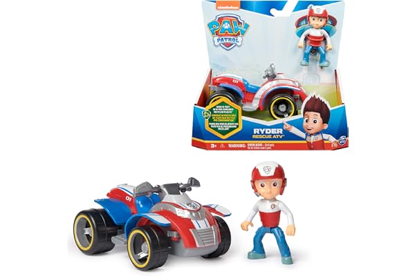 Paw Patrol - Pat Patrouille - Véhicule Figurine Ryder - Voiture Figurine À Collectionner - Pat Patrouille Jouet - Plastique Recyclé - Voiture Enfant - Jouet Enfant 3 Ans Et +