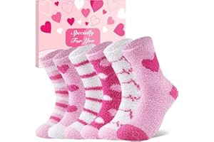 Niofind Fluffy Socks for Women and Girls, 6 Pairs Christmas Gifts Warm Cosy Bed Sock, Thick Soft Winter Fuzzy Socks for Causal Home Sleeping