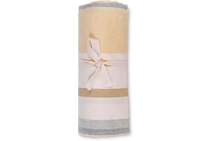 HomeLife Telo Copridivano Riga Giallo (160X280) Made in Italy - Telo Copritutto Cotone Multiuso Ideale come a Copriletto Singolo Estivo Leggero - Plaid Singolo per Divano/Penisola