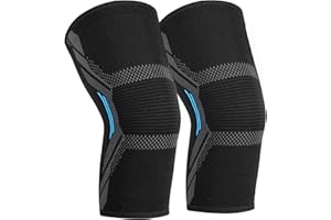 MILAIUN - Juego de 2 rodilleras unisex, rodilleras de compresión, para artrosis, menisco, deportes, LCA, correr, levantamiento de pesas (talla XL, color negro y azul)