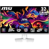MSI 31.5" MPG 321URXW QD-OLED, Gaming Monitor, UHD, 16:9, Flat, QD-OLED, 240Hz, 0.03ms, G-SYNC Compatible, White