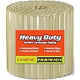 LAVEVE Corrugated Metal Garden Edging 6" x 20Ft, Landscape Edging Border for Lawn, Flower Bed, Garden Fence, Paver Edging (Cream)