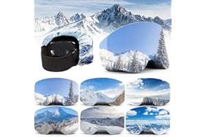 TZEKING 6 Pezzi Copri Maschere da Sci Portabilità,Protezione per Occhiali da Sci e Snowboard,Antigraffio,Custodia Protettiva per Occhiali da Sci in Morbida Microfibra,per Viaggio e Après-Ski