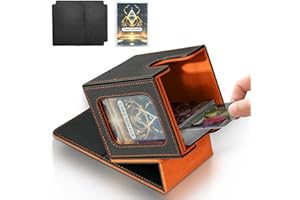 Jamiukro Boîte de rangement pour cartes MTG Commander, boîte de rangement pour cartes à collectionner, étui magnétique en cuir PU, peut contenir 100 cartes à double couch