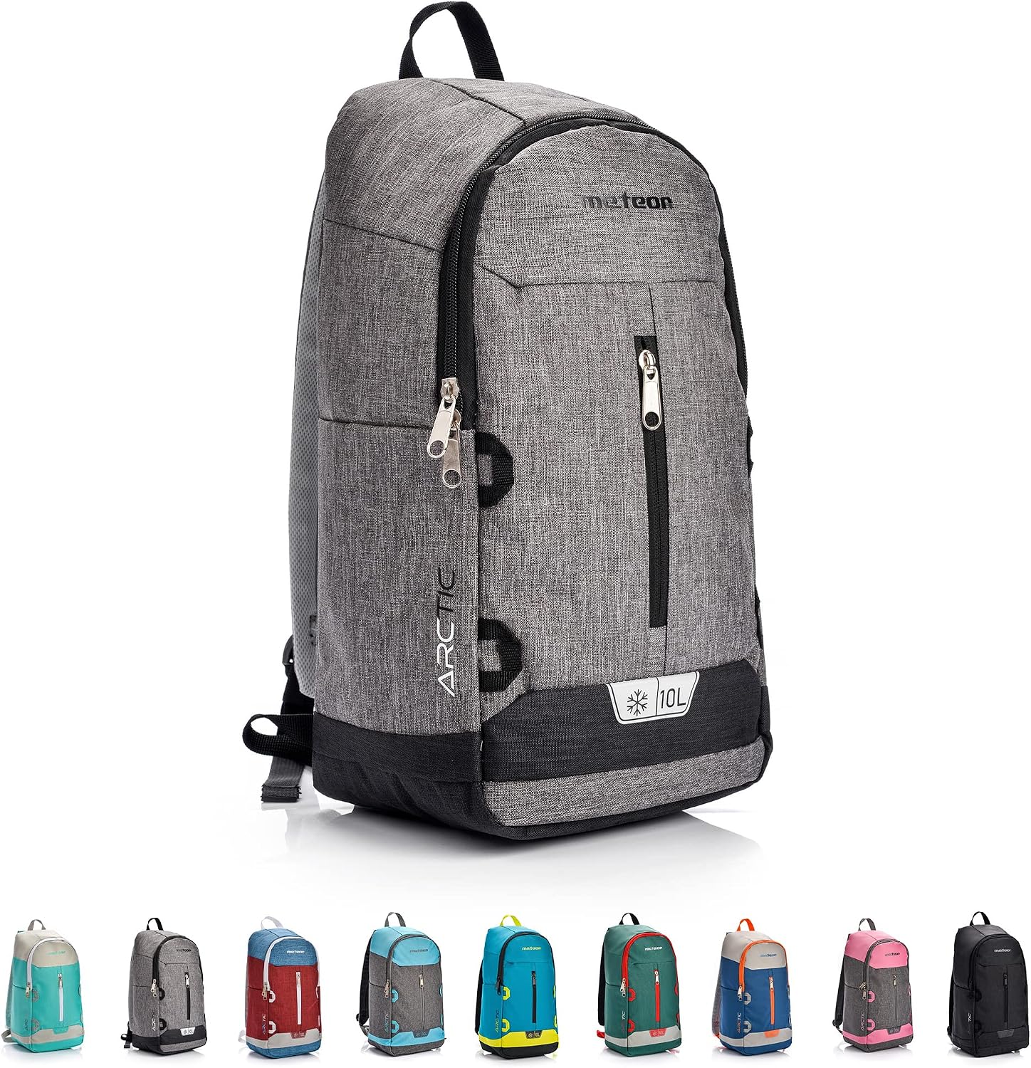 meteor Mochila Térmica Porta Alimentos para Picnic Playa Camping - Portatil Bolsa Aislamiento de Enfriamiento 10 L o 20 L Arctic