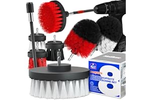 Holikme Bürstenaufsatz Akkuschrauber, 8 Stück Bürstenaufsatz Bohrmaschine Set, Weiche & Harte Bohrbürste für Auto/Felgen/Polster/Fliesen/Badewanne, Drill Brush Set