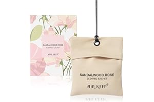 Airkeep Ambientador Armario Ropa Sándalo y Rosa, Ambientador Armario Fragancia para Armario, Cajones y Armarios, Ambientador