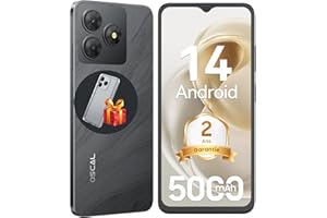 OSCAL Telephone Portable,Flat 2C Android 14 Telephone,6Go+64Go/TF 2To, Octa Core, 6.56" HD+,Batterie 5000mAh Smartphone Pas Cher,13MP+8MP,4G Smartphone, Face ID/Dual SIM/GPS/2Ans De Garantie -Noir