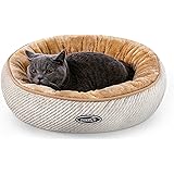 Pecute Cuccia per Cani & Gatti, Lettino per Animali Domestici a Ciambella,Cuscino Centrale Sfoderabile e Lavabile,Forma di Ci