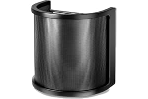 MXOQJE Pop Filter, Pop Filter for Microphone, Microphone Pop Filter, Microphone Isolation Shield, Vocal Booth, Pop Shield, Profressional Three-layer Metal Mesh & Foam & Etamine, for Handheld Mic Shield Mask