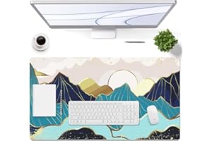 EPriakotu Sous-main Bureau en cuir PU, 60 x 35cm double côté Tapis de bureau, imperméable Tapis de Clavier et Souris, Pad Écriture, pour Bureau/Maison/Gaming