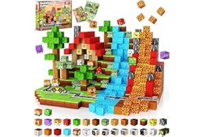 GOODY KING Magnetyczne Klocki Konstrukcyjne 100 Sztuk - Epoka Dinozaurów 3D z Wulkanem i Naturalnym Krajobrazem | STEM Zabawka Edukacyjna dla Dzieci 5+ Lat | Idealny Prezent Wielkanocny