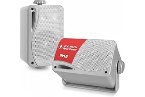 3-Way Waterproof Marine Box Speakers - 3.5" 200 Watt Dual Indoor Outdoor Speaker System - Weatherproof/Waterproof Outdoor Speaker - Home, Boat, Pool, Patio Indoor Outdoor Use - Pyle PLMR24S
