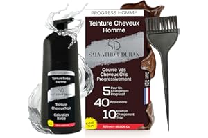 SD SALVATHOR DURAN Shampoing Colorant - Teinture Barbe Homme - Teinture Barbe - Shampoing Colorant Noir - 40 Applications - Salvathor Duran - 500 ml