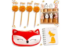 JeVenis Cadeau d'anniversaire Woodland girl Décoration de fête Woodland Stylo renard Carnet de notes Fox Dairy Le magazine Fox Girls Masque pour les yeux Fox sleep Papeterie de bureau scolaire mignon