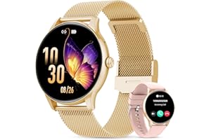 taopodo Orologio Smartwatch Donna, 1,39'' Schermo Rotondo HD, Chiamate Bluetooth, Orologio Fitness Donna con Frequenza Cardiaca/SpO2/Sonno, 120+ Modalità Sportive, IP68 Impermeabile