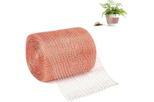 Vueinrg Filet en Cuivre, 12,7cm x 6m Ruban de Cuivre Contre Les Escargots, Piège à Escargots,Double Grillage Anti Rongeur Limaces et Escargots, Protection Parterres Surélevés pour Jardin