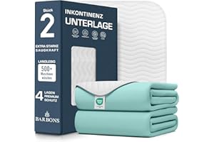 Barbons Alèse Protège Matelas Imperméable 90x160 cm (Lot de 2), Oeko-TEX, Lavable, Respirant, Absorbant – pour Bébé, Enfants, Adultes