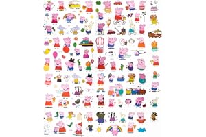 PIKAPIKA Tattoos Pig Tattoos Kinder,peppa wutz Tattoo kinder jungen 8 Blätter Temporäre peppa wutz Tattoos Set Wasserdichte Kindertattoos Aufkleber, Mädchen für Geburtstagsfeier Partydekoration Stickers