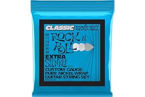 Ernie Ball Extra Slinky Classic Rock n Roll Pure Nickel Wrap Electric Guitar Strings - 8-38 Gauge
