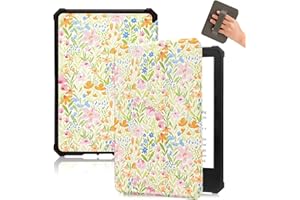 Fancity Etui kompatybilne z Kindle Paperwhite (12. generacji 2024) i Kindle Colorsoft Signature Edition, skóra PU, miękkie etui TPU z paskiem na rękę, inteligentny sen/budzenie się, Fresh Garden