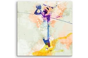 Paul Sinus Art 60x60cm Basketball VII 60x60cm Wandbild SPORTBILD Aquarell Art tolle Farben