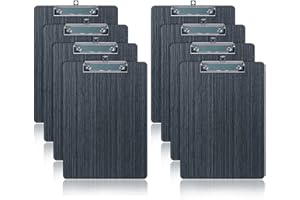 LELADY JEWELRY LELADY Portapapeles con Pinza A4, 8 Piezas Portapapeles de Madera con Pinza, Tableros con Pinza para Notas, A4 Clipboard