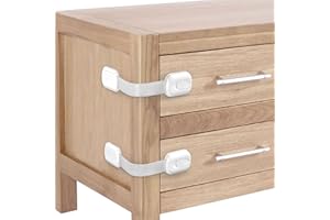 Moonybaby 6 Pièces Serrures pour Sécurité Enfant Verrouillage pour Tiroir, Placards, Porte, Armoires, Tiroirs et Fours avec 3M Adhésif, Aucun Résidu, Facile à Installer