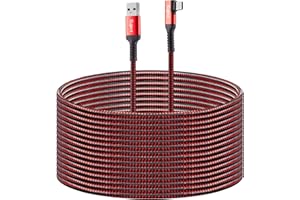 Kuject Link Cable 20FT Compatible for Oculus Quest 2 USB 3.0 Type A to C, Nylon Braided Long PC Connect Power Data Extension Charging Cord, Great Virtual Reality Gaming Accessories for Oculus Quest