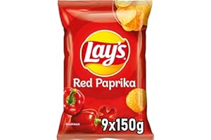‎LAY'S Lay's Red Paprika – Knusprig gewürzte Kartoffelchips für eine gelungene Party, 9 x 150 g (Verpackungsdesign kann abweichen)