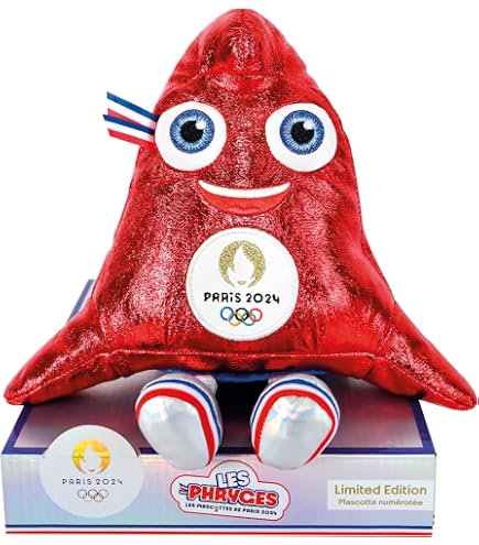 Doudou Et Compagnie Paralympische Phryge Plüschtier 28 Cm - Offizielles Maskottchen Paris 2024, Rot