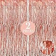 Flyloons Rose Gold Foil Curtain Pack of 2 for Birthday, Anniversary, Marriage and Bachelorette Decoration