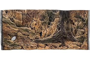 WYSKONT Fondo per Acquario 3D Corfù - Fondo per Acquario - Accessori per Acquario - Fondo - Decorazione per Acquario - 117x54 cm all'acquario 120x60 cm - Colore Marrone - Acquario Grande