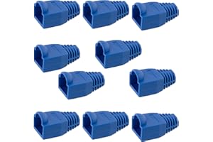 Aerzetix - C11371 - Set di 10 manicotti di protezione RJ45 anti-piegatura CAT6 - rete Ethernet spina tappo connettore connessione LAN computer modem informatica - colore blu
