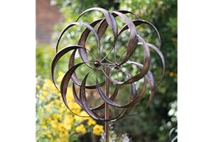 Creekwood Pemberly Wind Spinner - Brushed Copper Metal Garden Ornaments - Kinetic Wind Spinners for Patio, Lawn, and Garden Décor - 83 inches (213cm)
