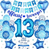 Geburtstagsdekoration Zum 13. Geburtstag – Set Mit Folienballons, Banner, Sternen & Konfetti (40,6 Cm Zahlen)