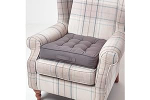 Homescapes Poduszka podwyższająca na fotel, duża, mocna, kwadratowa, 50 cm, z podparciem, grubość 10 cm, miękka w dotyku, bawełniana poduszka dla osób starszych, pooperacyjna i ciążowa, ciemnoszara