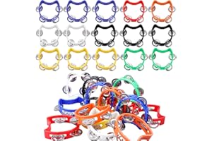 LIUUUU Half Moon Tambourine 30 PCS Tambourine with Bells Plastic Tambourines for Children Hand Held Baby Tambourine with 4 Bells Percussion Instruments for Adults, Kids, Toddlers Home School Party Uses