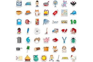 SPRITEGRU 50 PCS CVC Object Magnets, Magnetic Thickened CVC Fridge Magnets Adorable Educational Learning Toys for Preschooler, Kindergarteners, Kids 4+