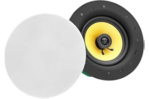 Pronomic CLS-660 WH High-End głośnik do zabudowy z tkaniny (2-drożny głośnik sufitowy, 6,5"/165 mm woofer, 1,2"/30 mm tweeter, 60/120/240 W RMS/moc muzyczna/Peak, Equalizer, zwrotnica